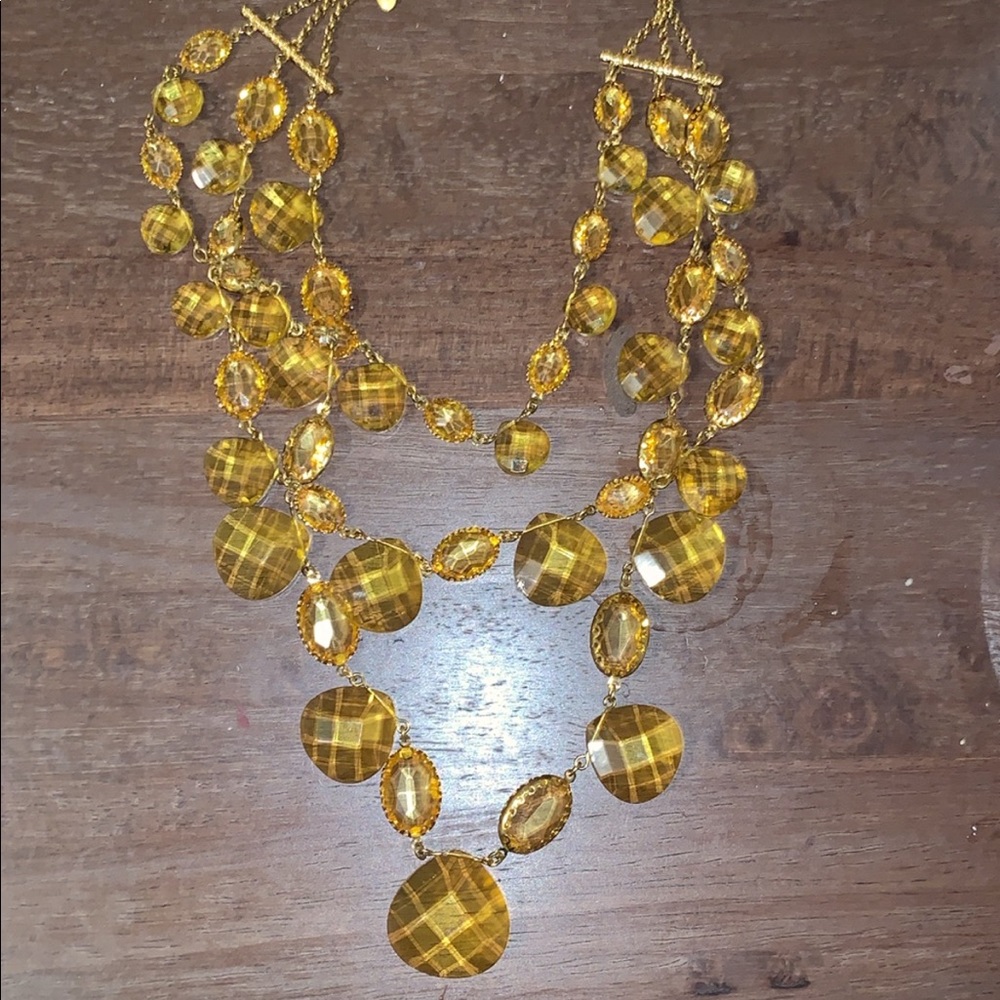 John Rivers Chunky faceted yellow necklace